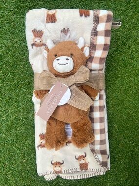 Highland Cow Baby Blanket & Plushie Set